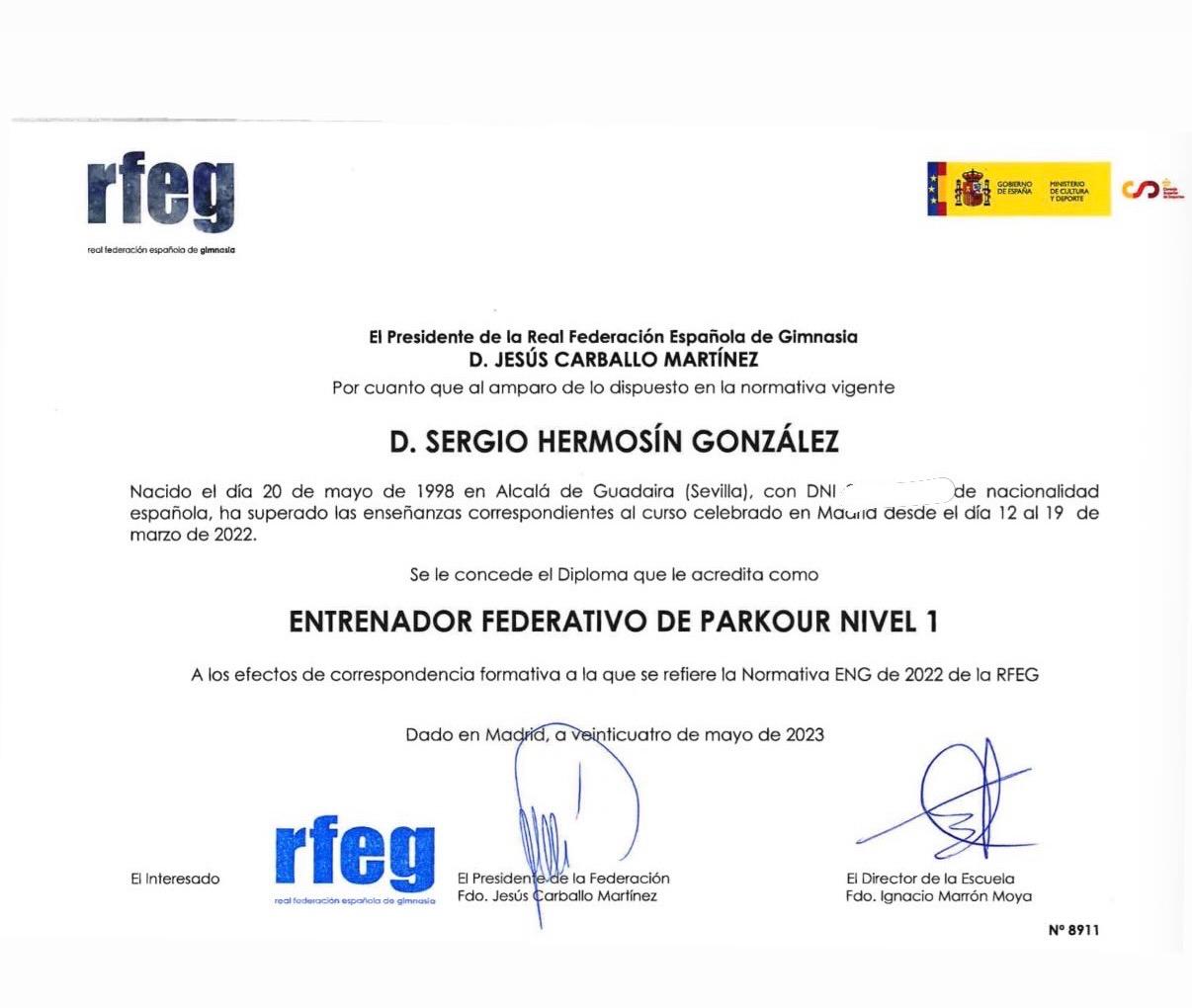 Certificado Entrenador Federativo Ampliado